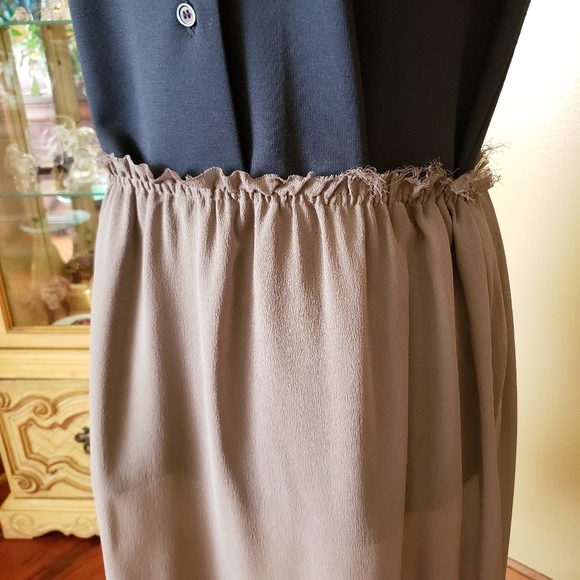 MARNI | TAUPE ELASTICIZED WAIST SHEER SILK SKIRT - Picture 2 of 10